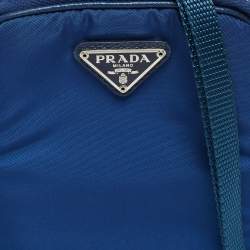 Prada Blue Nylon and Leather Phone Crossbdoy Bag