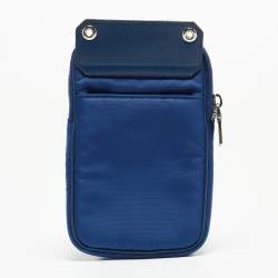Prada Blue Nylon and Leather Phone Crossbdoy Bag