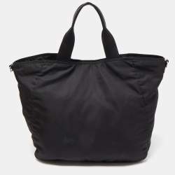 Prada Black Nylon Front Pocket Tote
