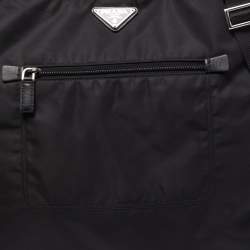 Prada Black Nylon Front Pocket Tote