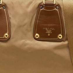 Pre Owned Prada Beige/Tan Nylon and Leather Tote