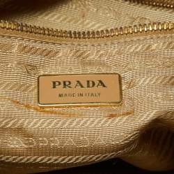 Pre Owned Prada Beige/Tan Nylon and Leather Tote