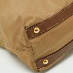 Pre Owned Prada Beige/Tan Nylon and Leather Tote