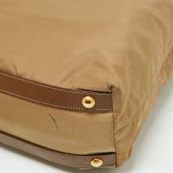 Pre Owned Prada Beige/Tan Nylon and Leather Tote