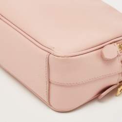Pre Owned Prada Pink Saffiano Lux Leather Camera Crossbody Bag