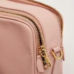 Pre Owned Prada Pink Saffiano Lux Leather Camera Crossbody Bag