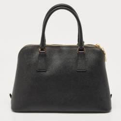 Pre Owned Prada Black Saffiano Leather Promenade Satchel