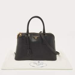 Pre Owned Prada Black Saffiano Leather Promenade Satchel