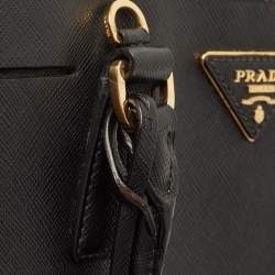 Pre Owned Prada Black Saffiano Leather Promenade Satchel