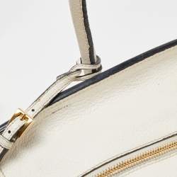 Prada White Vitello Daino Leather Satchel