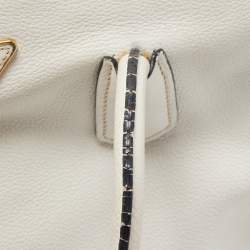 Prada White Vitello Daino Leather Satchel