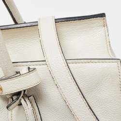 Prada White Vitello Daino Leather Satchel