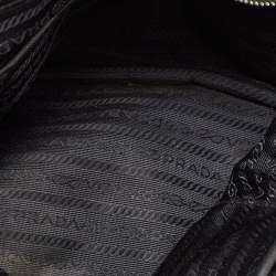 Pre Owned Prada Black Quilted Tessuto Impuntu Chain Tote