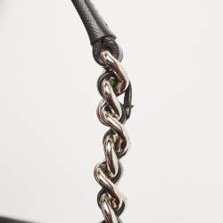 Pre Owned Prada Black Quilted Tessuto Impuntu Chain Tote