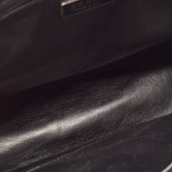 Prada Black/White Saffiano Leather Small Stripe Double Zip Tote