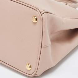 Pre Owned Prada Old Rose Saffiano Lux Leather Medium Double Zip Tote