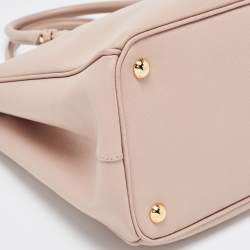 Pre Owned Prada Old Rose Saffiano Lux Leather Medium Double Zip Tote