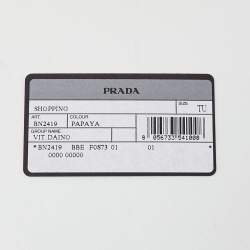 Pre Owned Prada Orange Vitello Daino Leather Large Shopping Tote