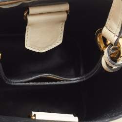 Pre Owned Prada Cream Saffiano Leather Small Panier Bag
