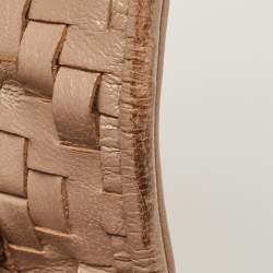 Prada Beige Madras Woven Leather Chain Flap Bag