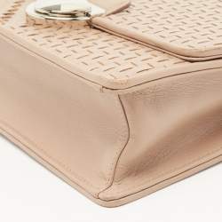 Prada Beige Madras Woven Leather Chain Flap Bag