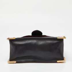 Prada Brown/Black Leather Animalier Cahier Flap Top Handle Bag
