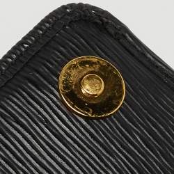 Pre Owned Prada Black Saffiano Move Leather Oro Chain Wallet On chain