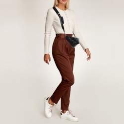 Pre Owned Prada Black Leather Triangle Shoulder Bag