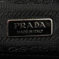 Pre Owned Prada Black Leather Triangle Shoulder Bag