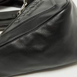 Pre Owned Prada Black Leather Triangle Shoulder Bag