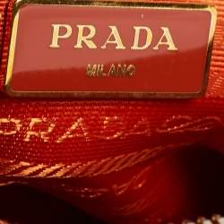 Pre Owned Prada Orange Saffiano Leather Small Promenade Satchel