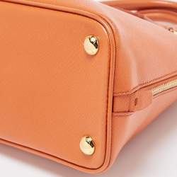 Pre Owned Prada Orange Saffiano Leather Small Promenade Satchel