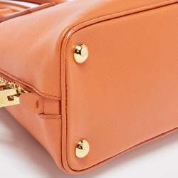 Pre Owned Prada Orange Saffiano Leather Small Promenade Satchel