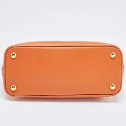 Pre Owned Prada Orange Saffiano Leather Small Promenade Satchel