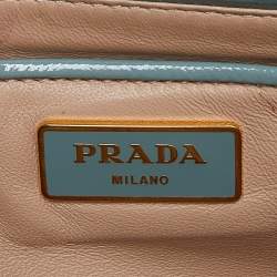 Pre Owned Prada Tri Color Saffiano Patent Leather Bow Crossbody Bag