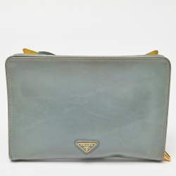 Pre Owned Prada Tri Color Saffiano Patent Leather Bow Crossbody Bag