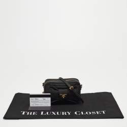 Pre Owned Prada Black Nylon Bow Crossbody Bag