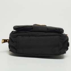 Pre Owned Prada Black Nylon Bow Crossbody Bag