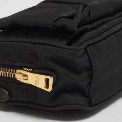 Pre Owned Prada Black Nylon Bow Crossbody Bag