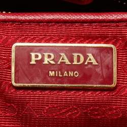 Pre Owned Prada Red Saffiano Leather Large Galleria Tote