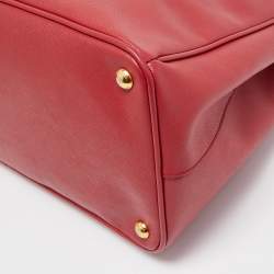 Pre Owned Prada Red Saffiano Leather Large Galleria Tote