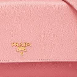 Prada Two Tone Pink Leather Convertible Flap Crossbody Bag