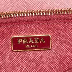 Prada Two Tone Pink Leather Convertible Flap Crossbody Bag