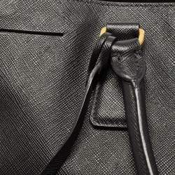 Pre Owned Prada Black Saffiano Lux Leather Large Gardener's Tote