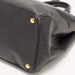Pre Owned Prada Black Saffiano Lux Leather Large Gardener's Tote