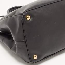Pre Owned Prada Black Saffiano Lux Leather Large Gardener's Tote