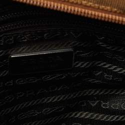 Pre Owned Prada Beige Tweed and Leather Stuoia Tote