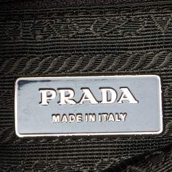 Pre Owned Prada Beige Tweed and Leather Stuoia Tote