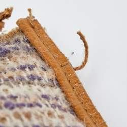 Pre Owned Prada Beige Tweed and Leather Stuoia Tote