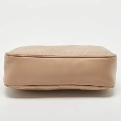 Prada Beige Nylon and Leather Re-Edition 2005 Baguette Bag